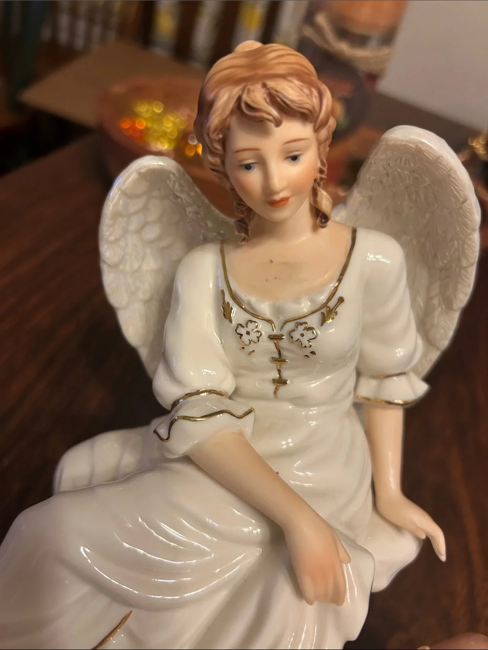Vintage O’Well Euc Granduer Noel Angel with Cherub and dove porcelain